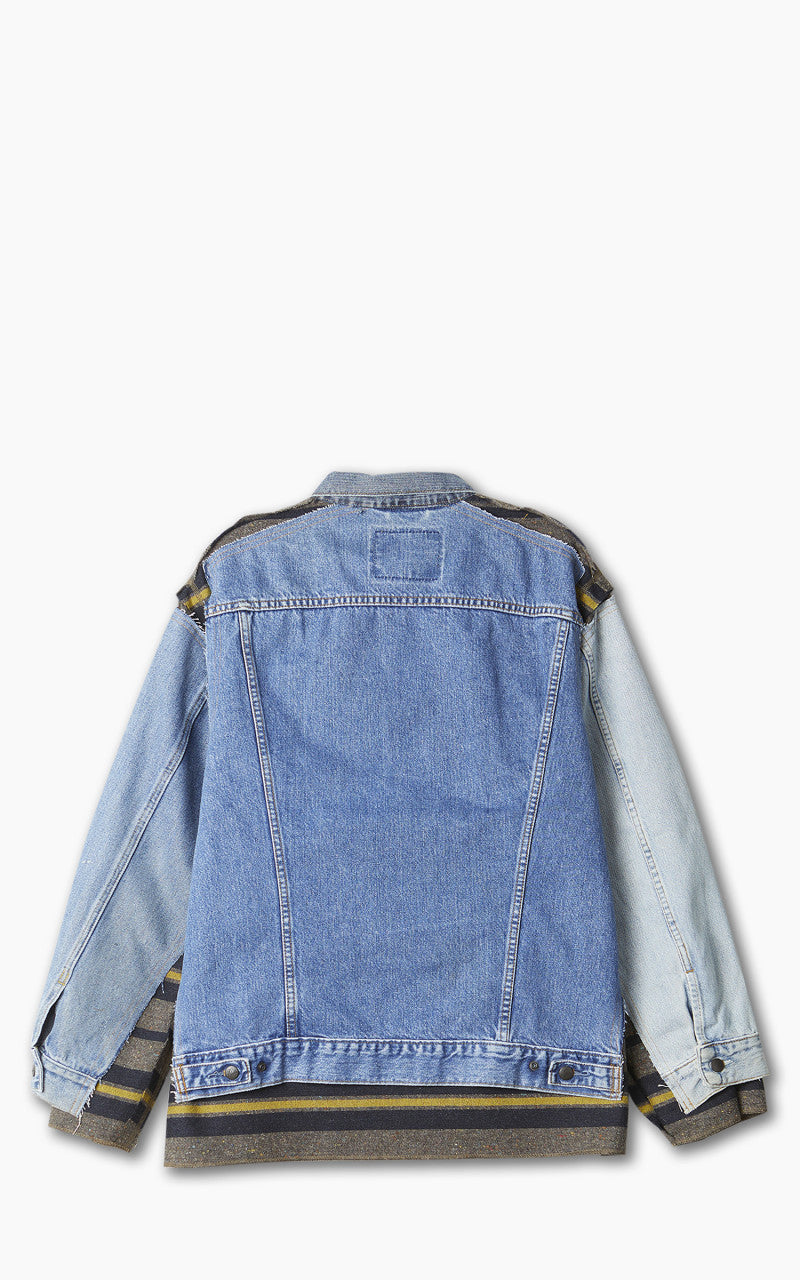 ジャケット・アウター rebuild by needles remake riders size 40 Needles Rebuild by Needles Jean Jacket Blanket Covered Reversible