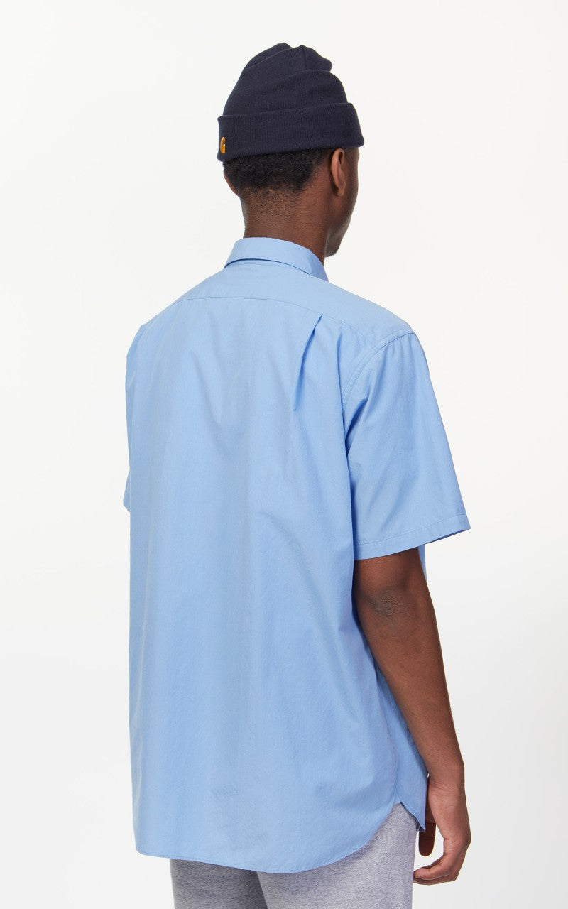 Nanamica Regular Collar Wind S/S Shirt Sax