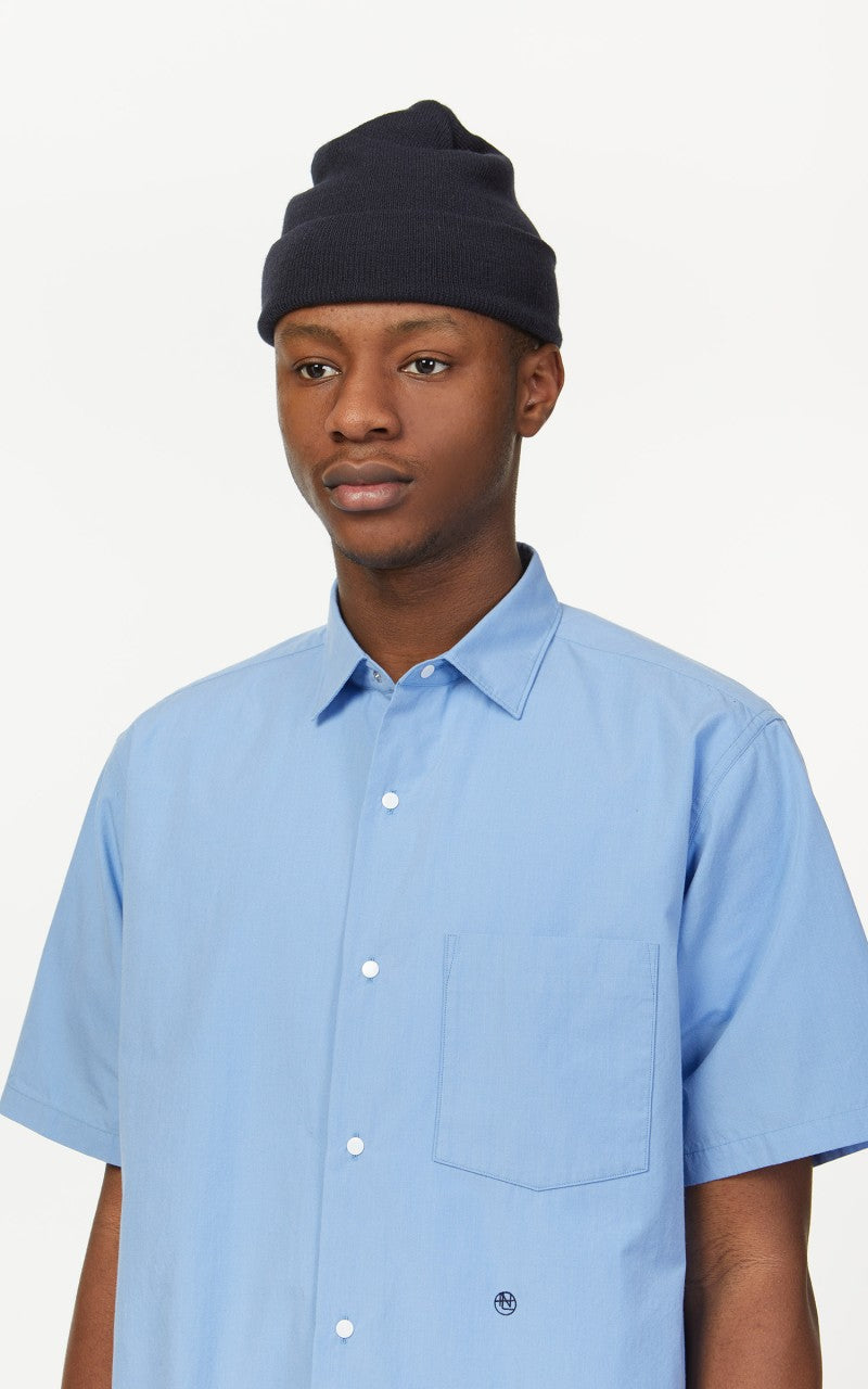 Nanamica Regular Collar Wind S/S Shirt Sax
