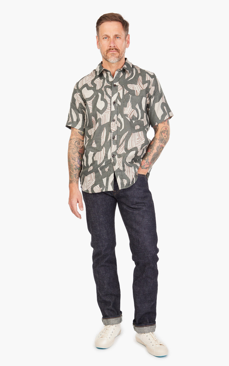 Rogue Territory Oxford Shirt Linen Grey Shapes