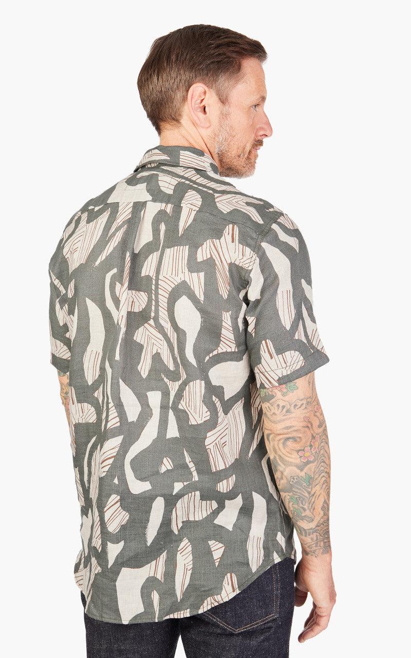 Rogue Territory Oxford Shirt Linen Grey Shapes