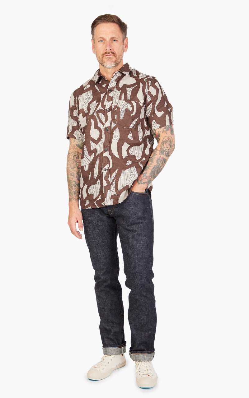 Rogue Territory Oxford Shirt Linen Brown Shapes