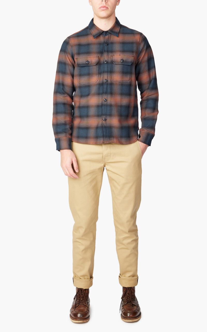 Rogue Territory Field Shirt Navy/Blush Ombre Plaid
