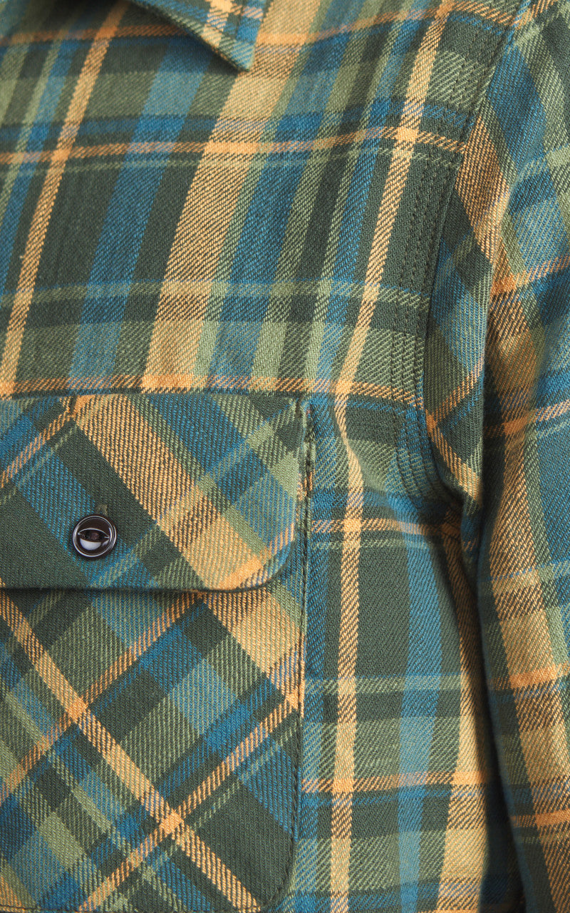 Rogue Territory Field Shirt Forest Slub Plaid