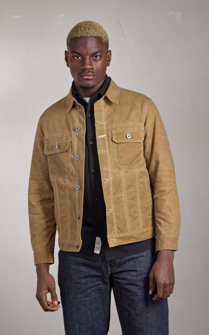 Rogue Territory Cruiser Jacket Lined Waxed Canvas Ridgeline Tan