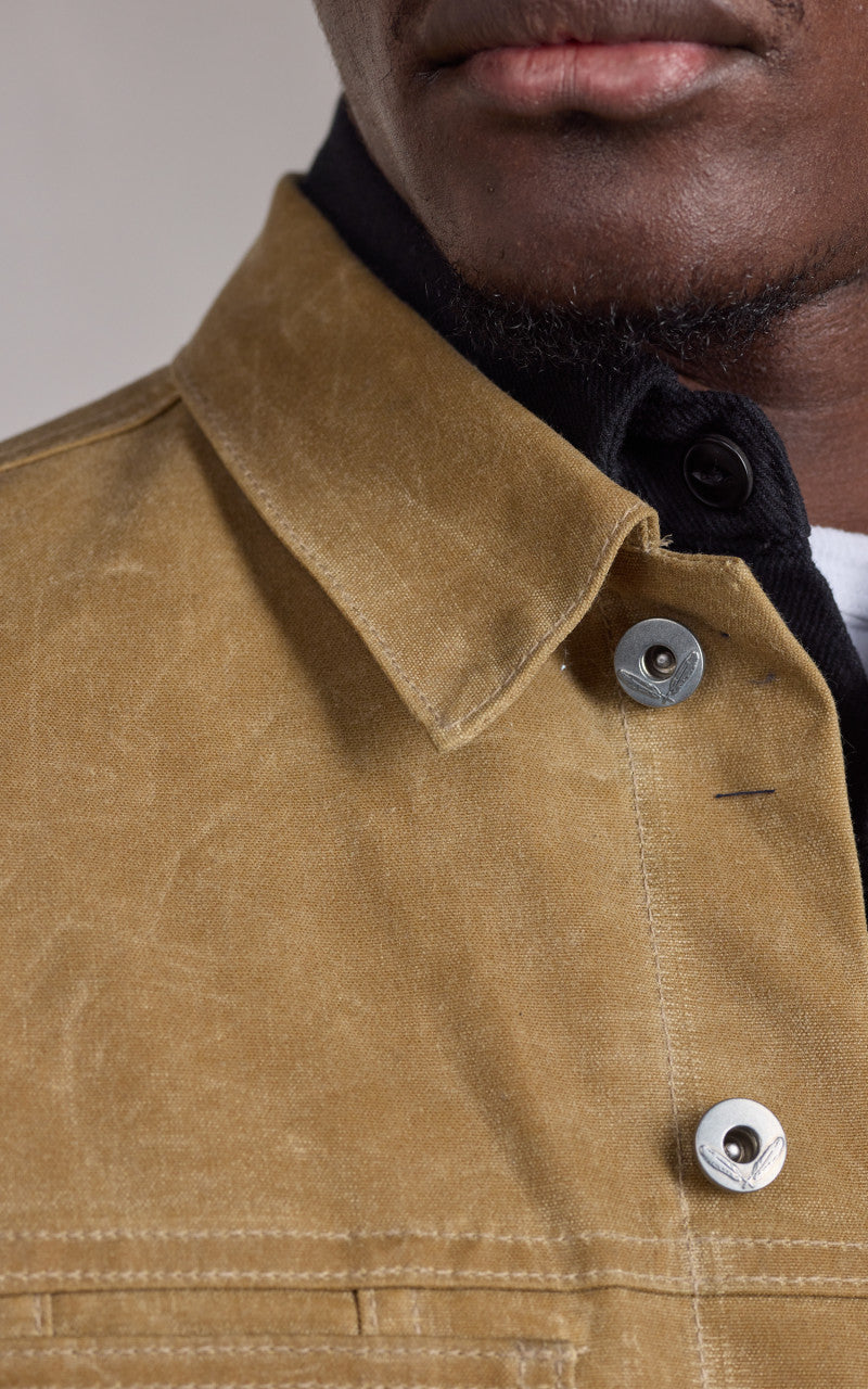 Rogue Territory Cruiser Jacket Lined Waxed Canvas Ridgeline Tan