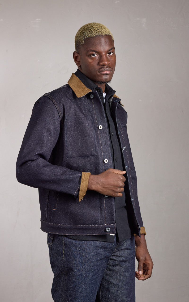 Rogue Territory Supply Jacket Corduroy Collar Selvedge Indigo 22oz