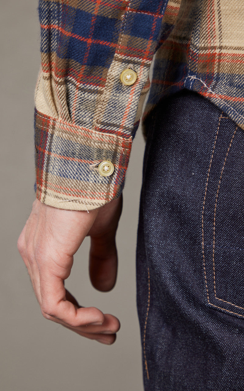 Rogue Territory Oxford Shirt Khaki Slub Plaid