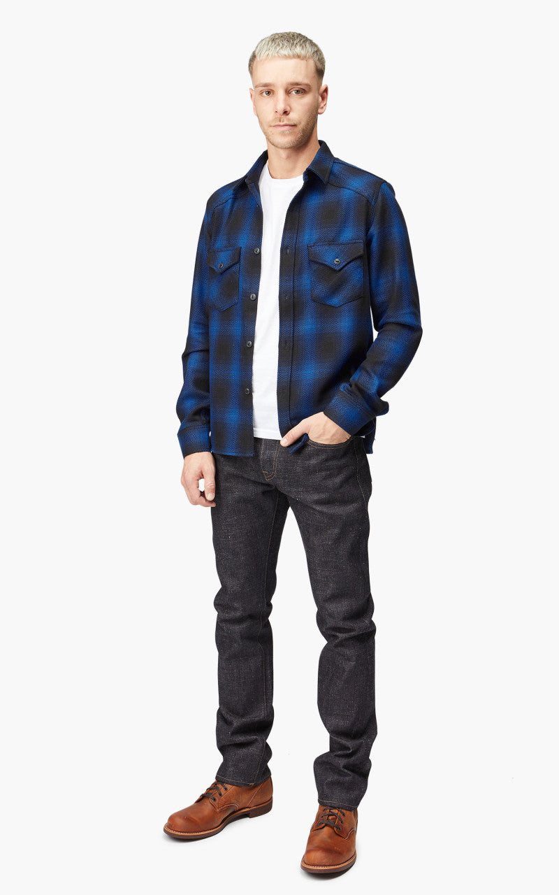 Rogue Territory Western Shirt Heavy HB Blue Plaid