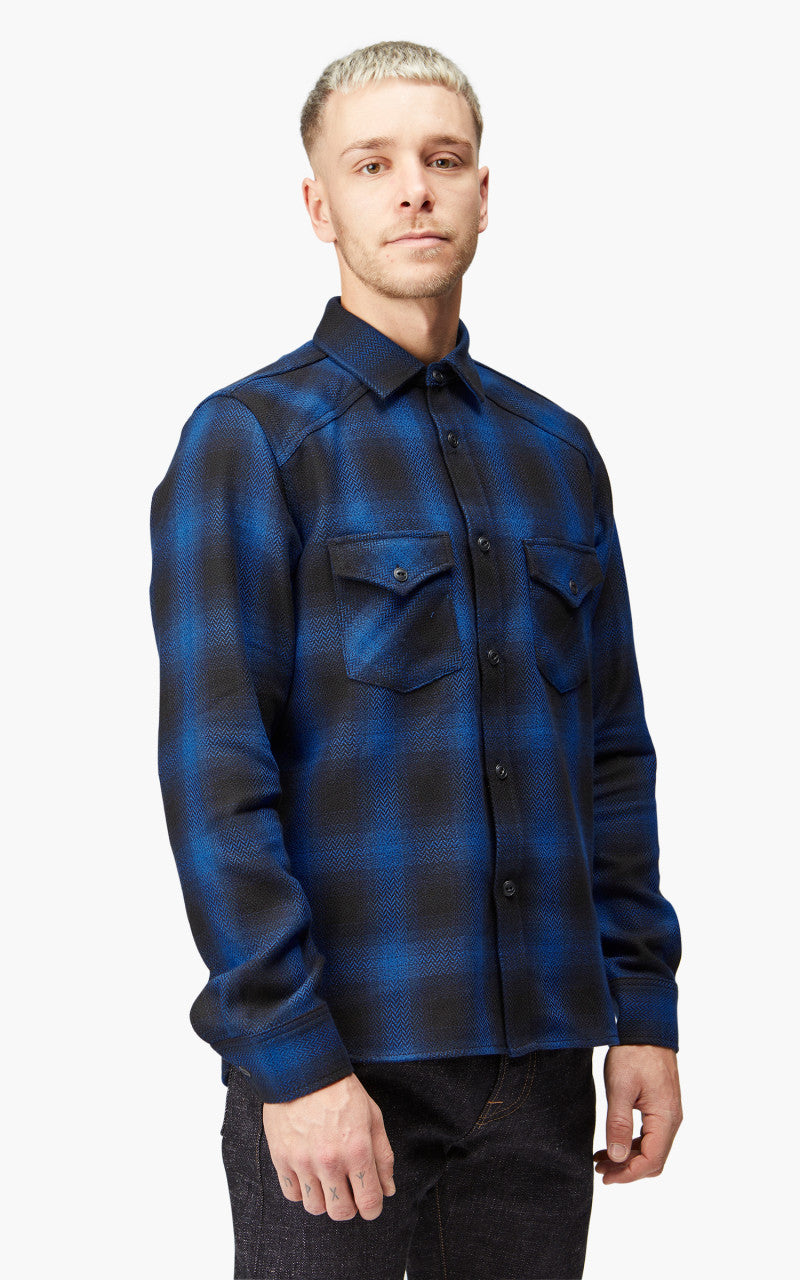 Rogue Territory Western Shirt Heavy HB Blue Plaid