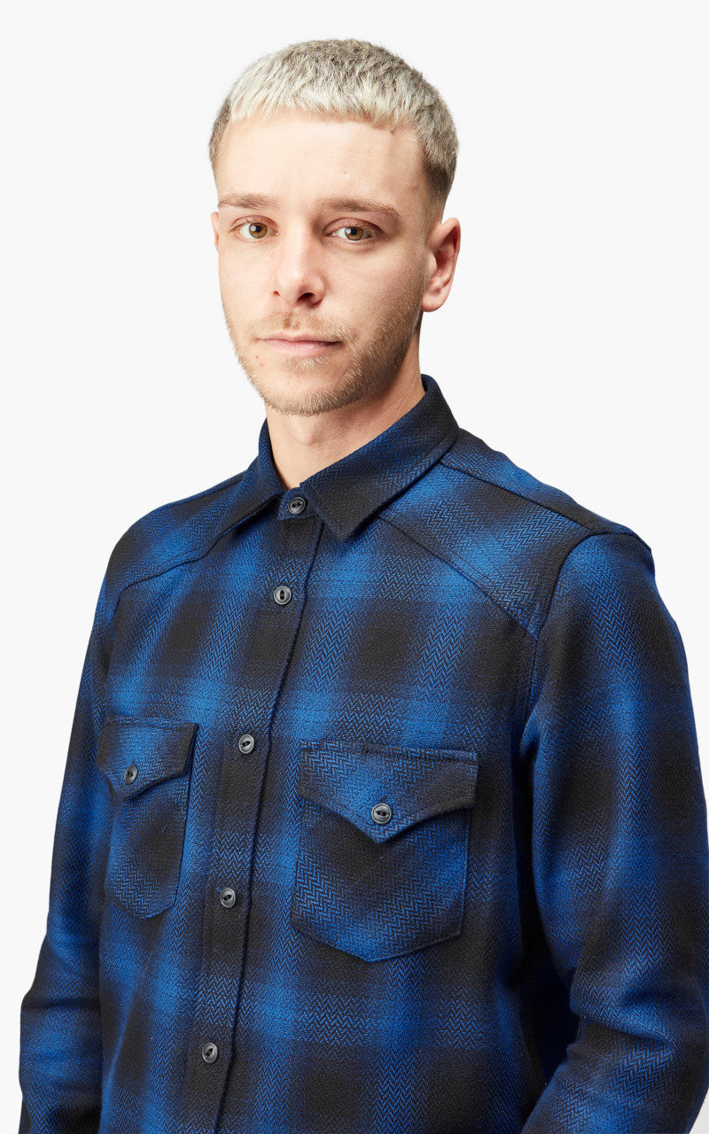 Rogue Territory Western Shirt Heavy HB Blue Plaid