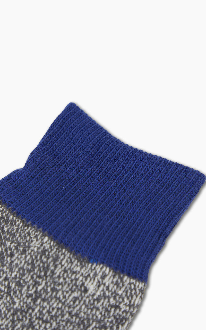 RoToTo R1034 Double Face Silk Cotton Crew Socks Blue/Grey