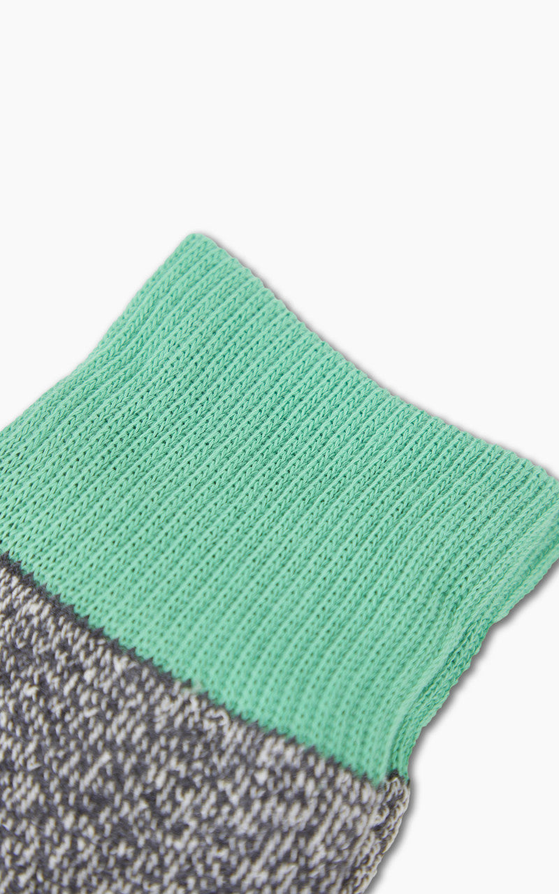 RoToTo R1034 Double Face Silk Cotton Crew Socks Mint/Grey