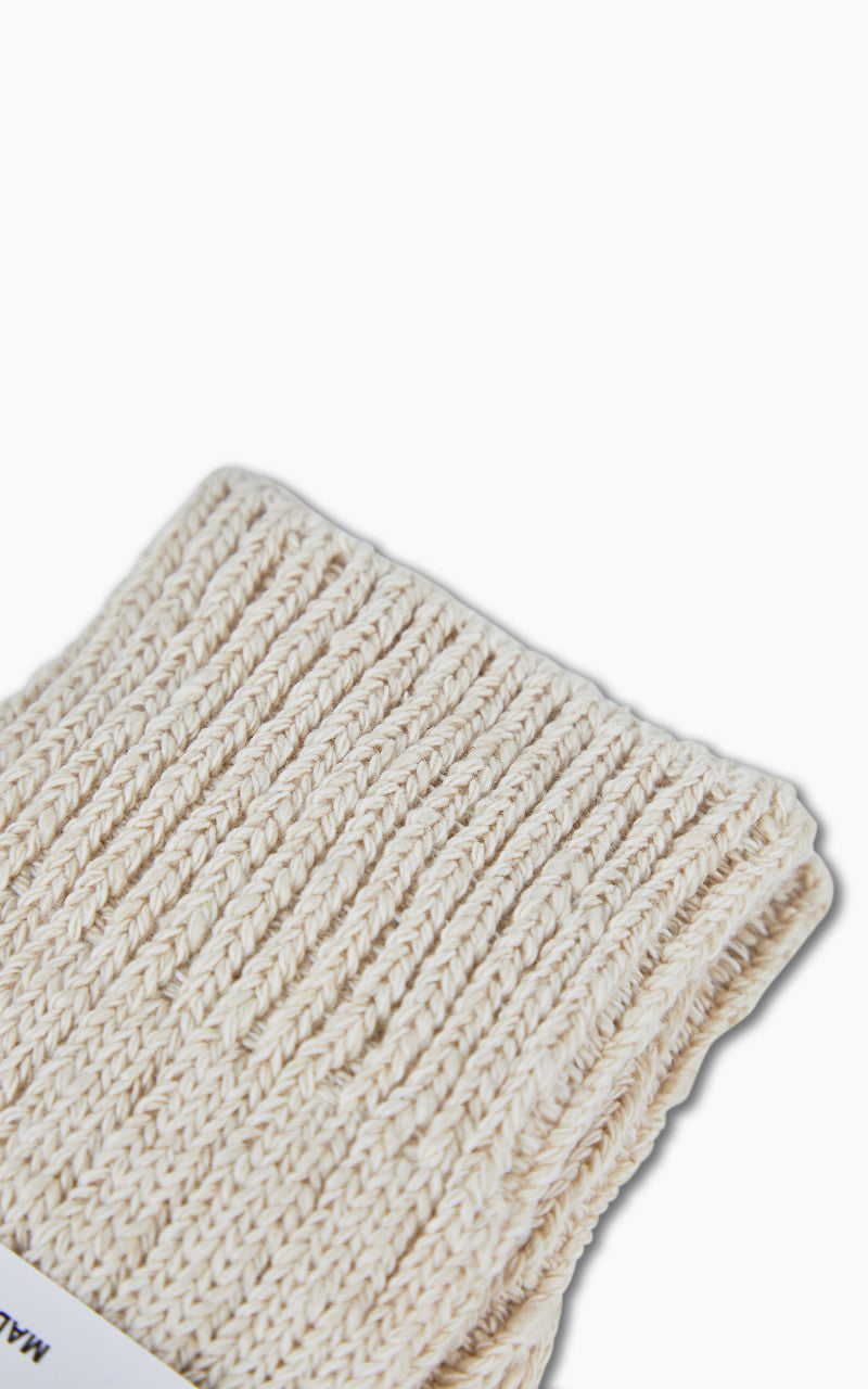RoToTo R1251 Low Gauge Slub Crew Socks Ecru