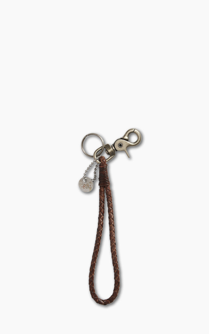 RRL Braided Leather Key Fob Brown/Silver_OLD