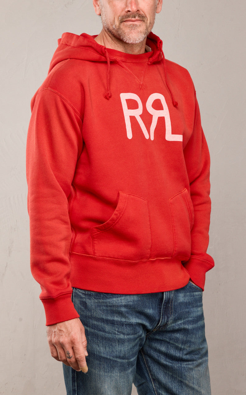RRL Ranch Logo Hoodie Faded Red