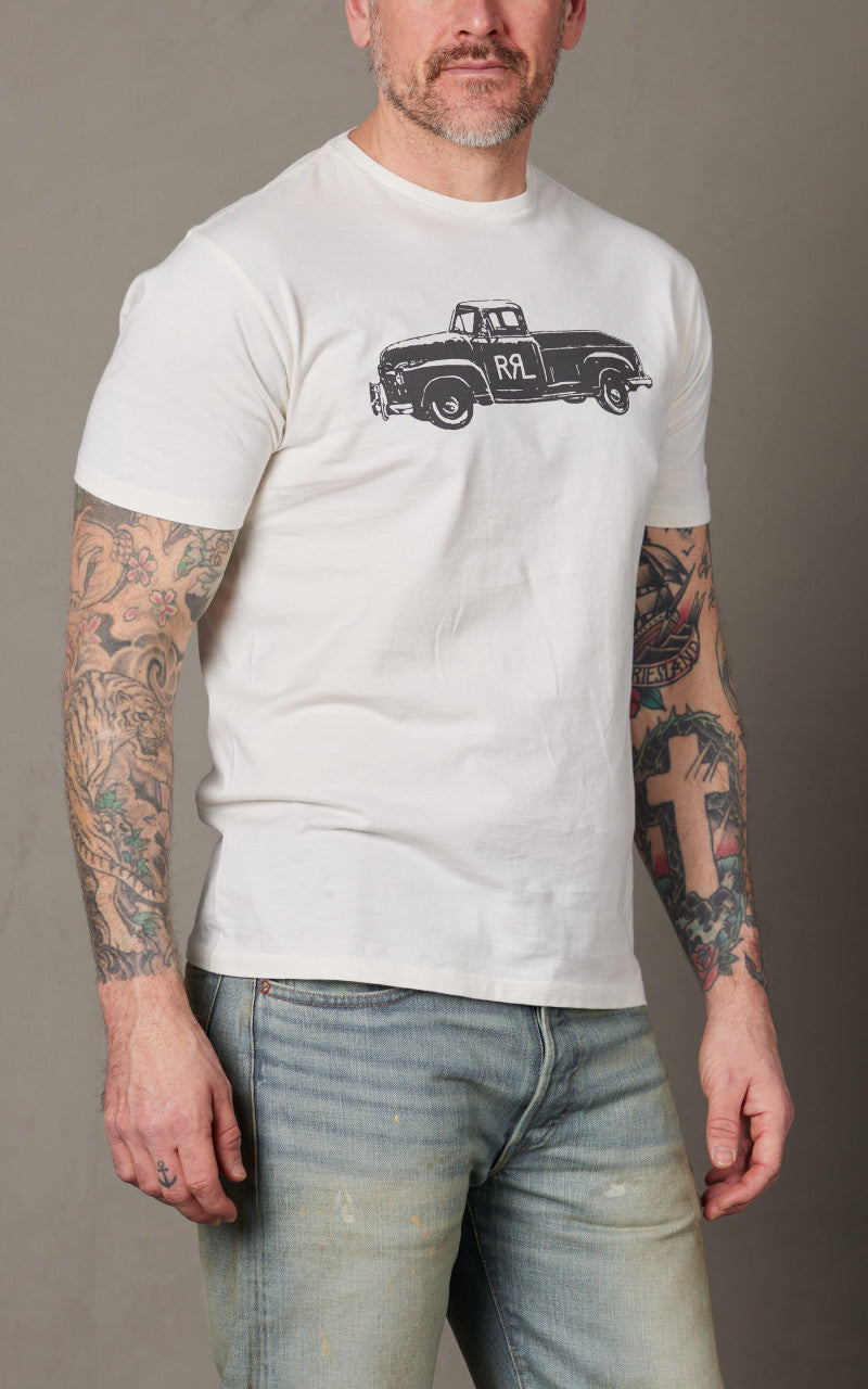 RRL Truck Jersey T-Shirt Paper White