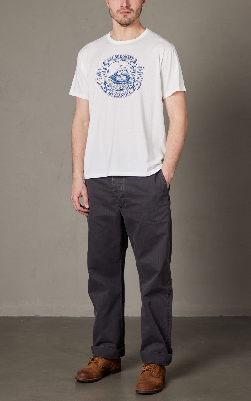 RRL Field Chino Flat Front Herringbone Black