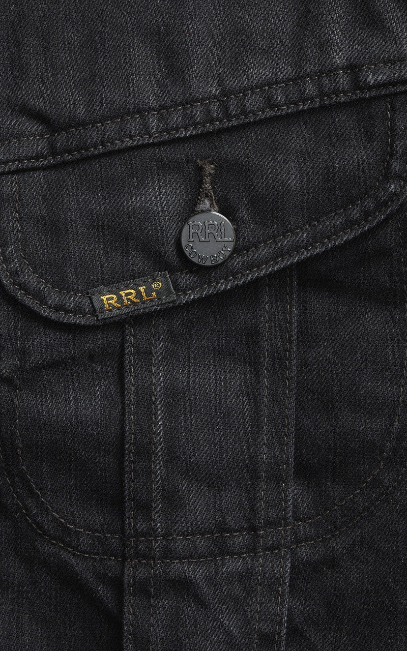 RRL Lot 271 Denim Trucker Jacket Worn In Black Wash