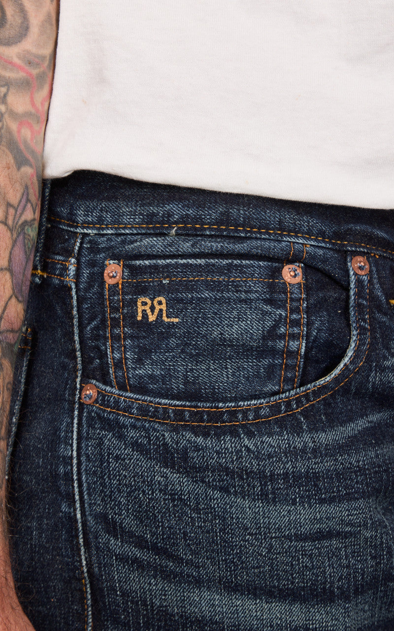 RRL High Slim Selvedge Jean Bayview Wash