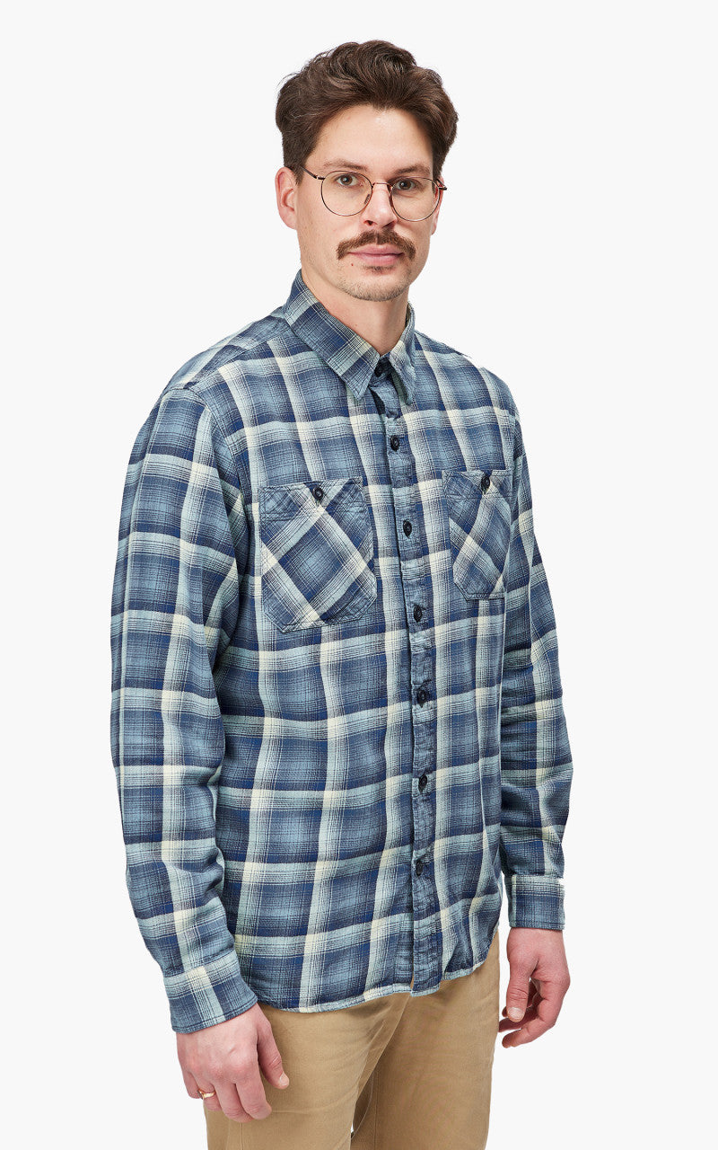 RRL Clint Western Shirt Indigo/Cream
