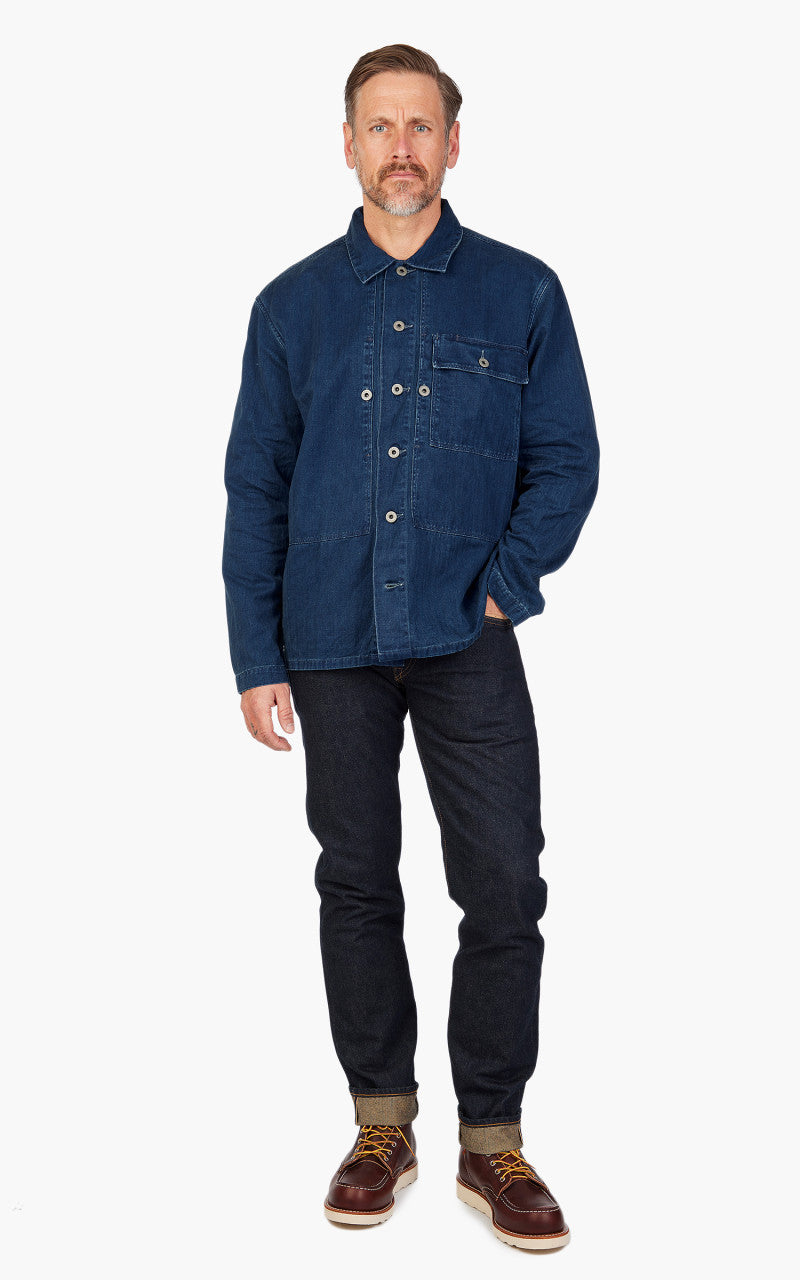 RRL Finn Herringbone Twill Overshirt Indigo