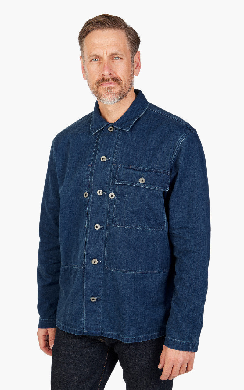 RRL Finn Herringbone Twill Overshirt Indigo