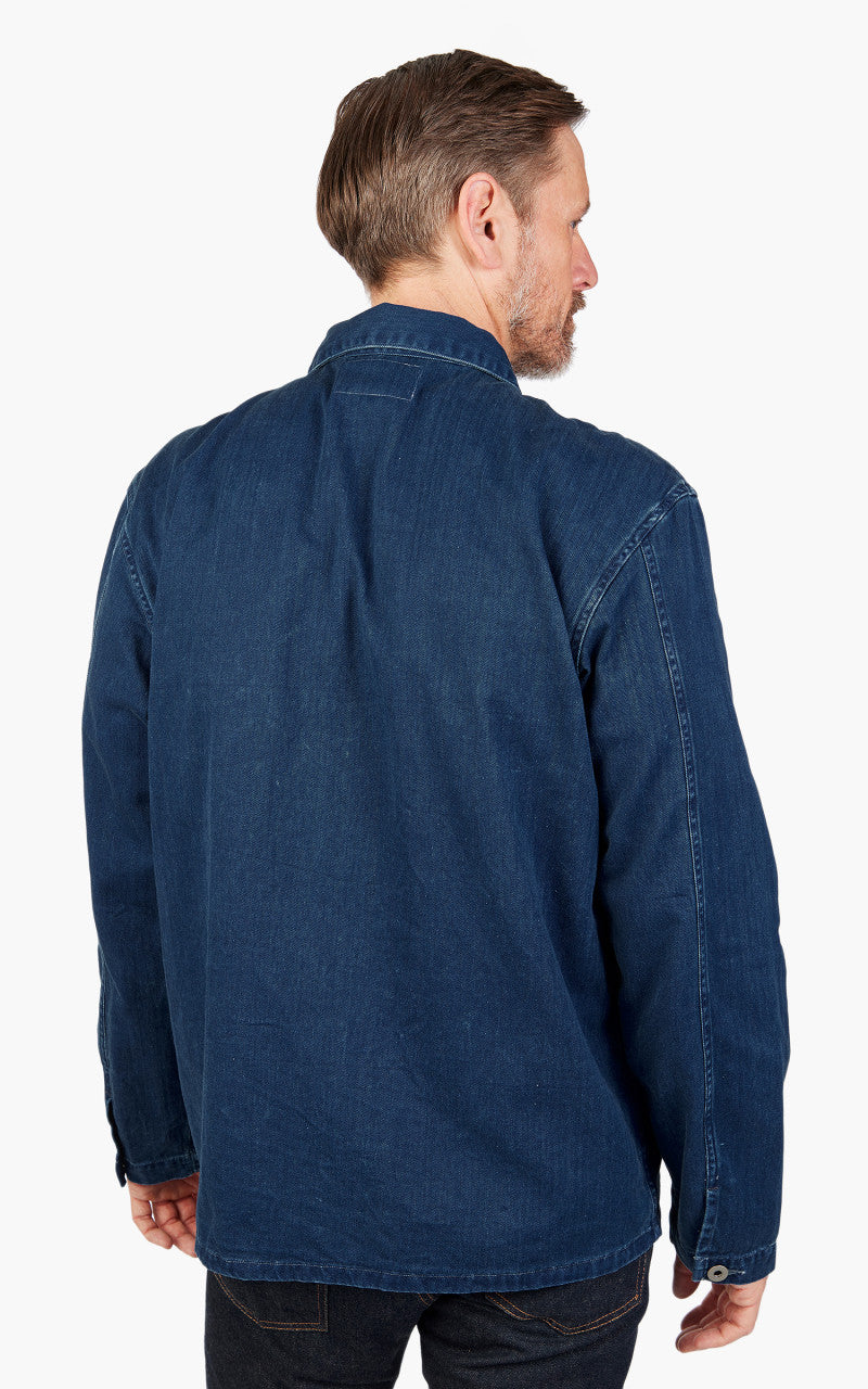 RRL Finn Herringbone Twill Overshirt Indigo
