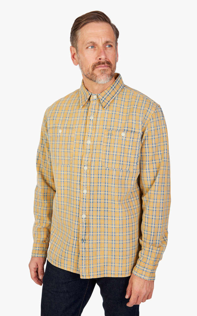 RRL Cody Plaid Woven Workshirt Tan/Indigo