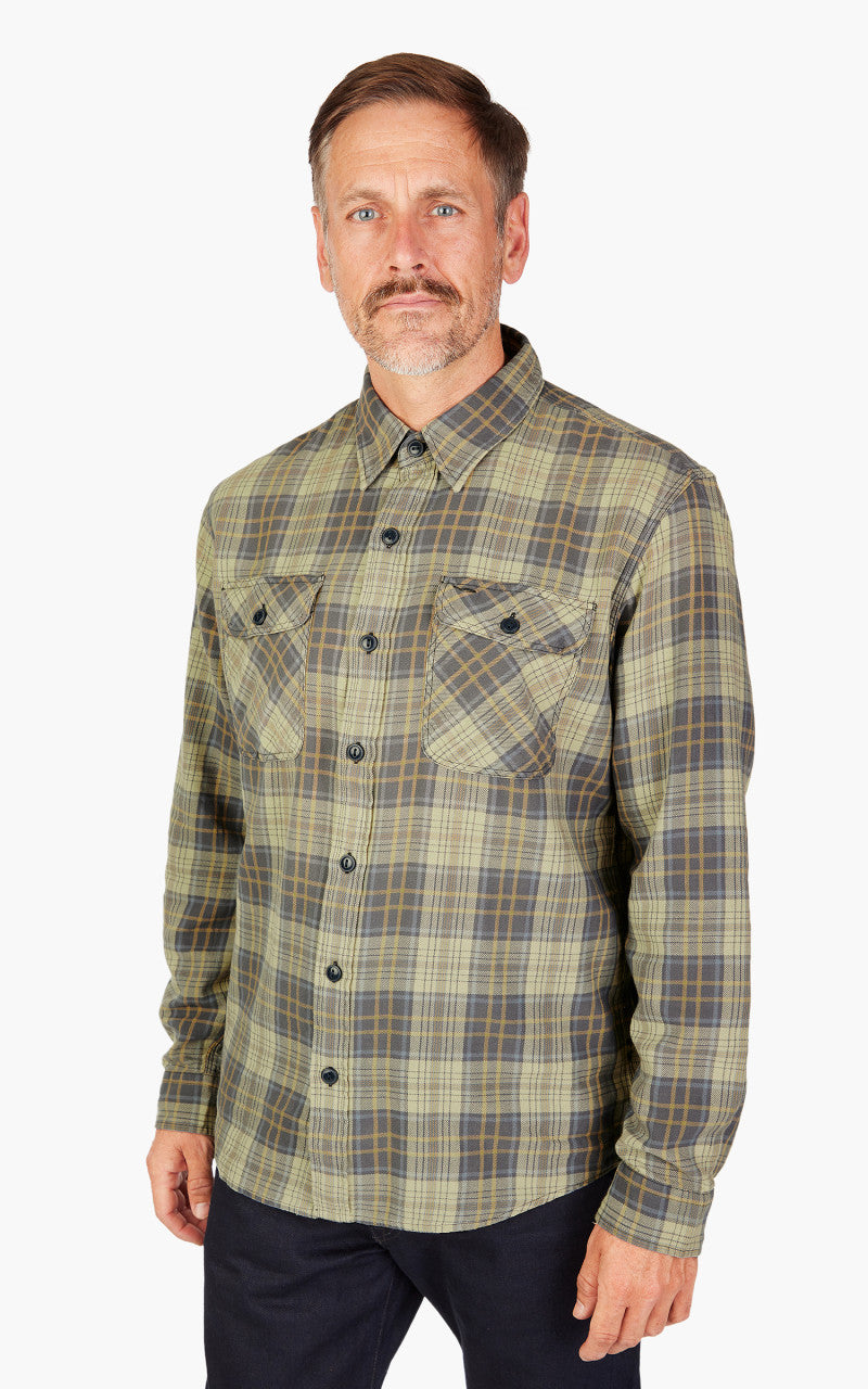 RRL Matlock Western Shirt Faded Blue/Yellow