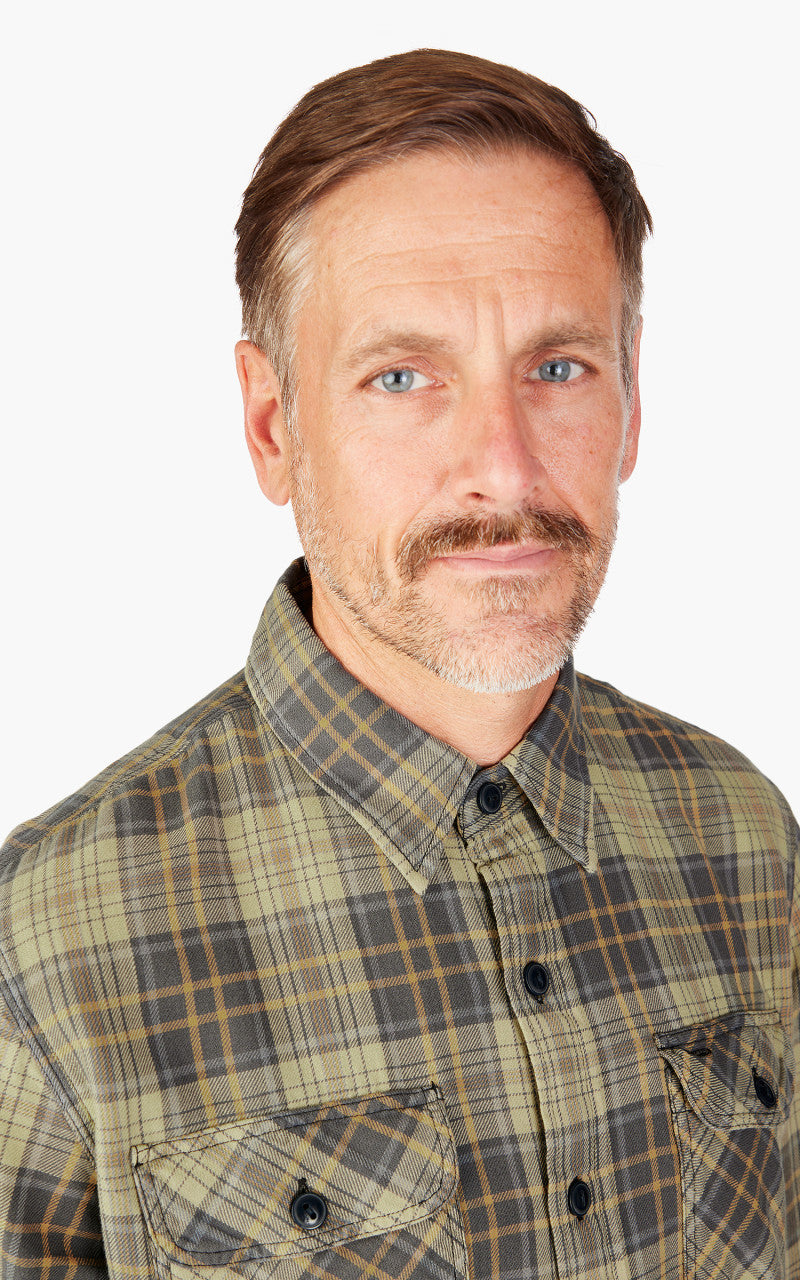 RRL Matlock Western Shirt Faded Blue/Yellow