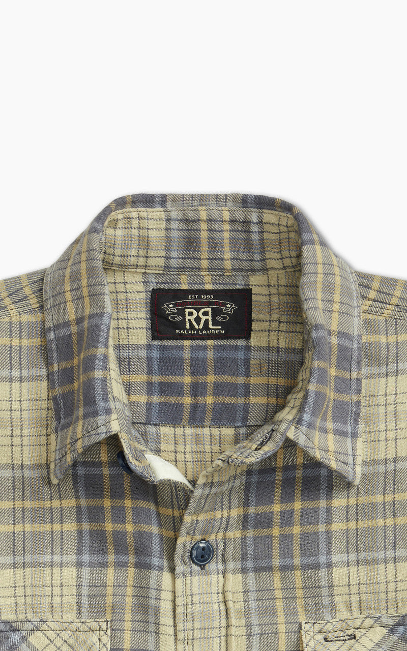RRL Matlock Western Shirt Faded Blue/Yellow