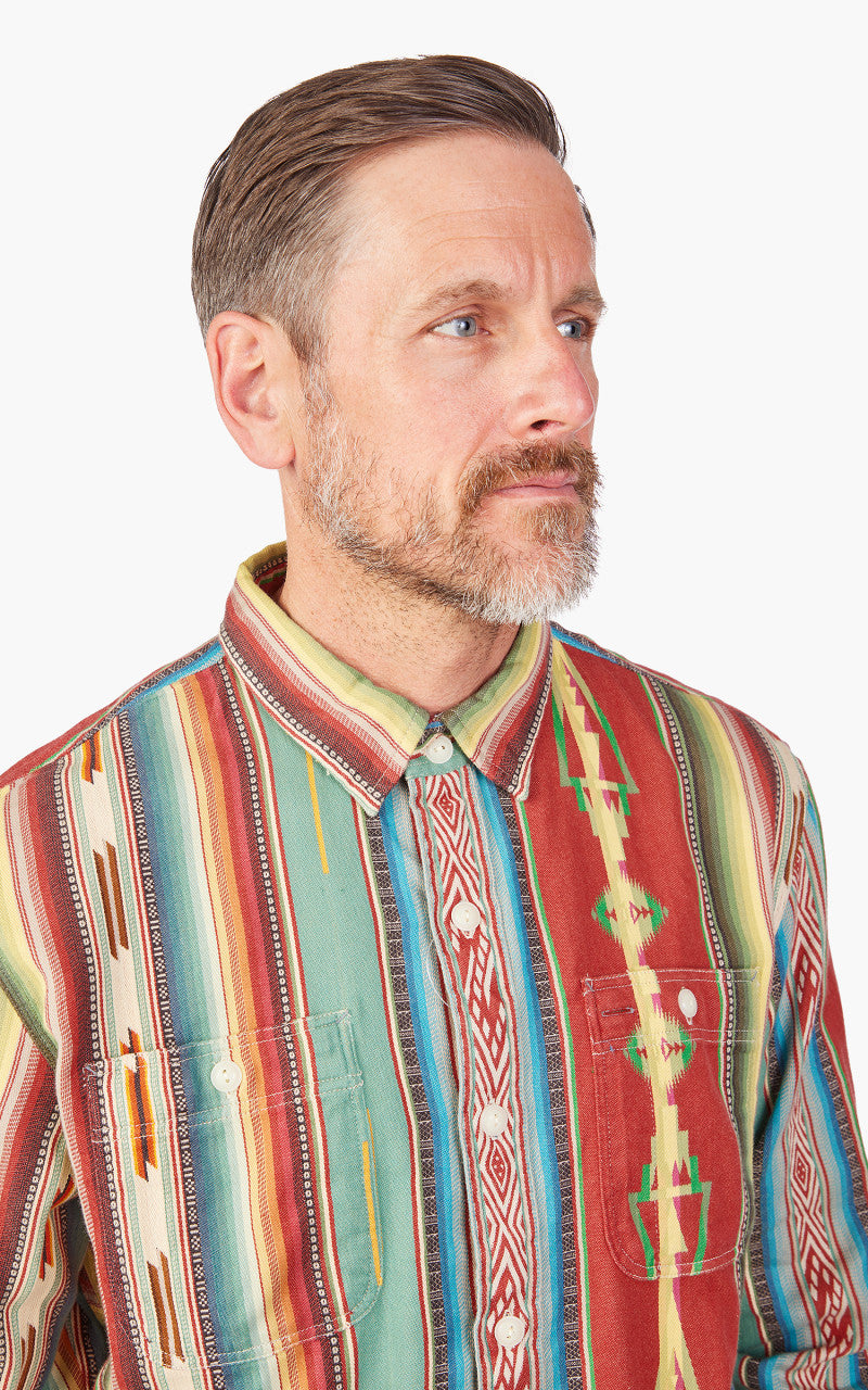 RRL Farrell Jacquard Workshirt Red/Multi