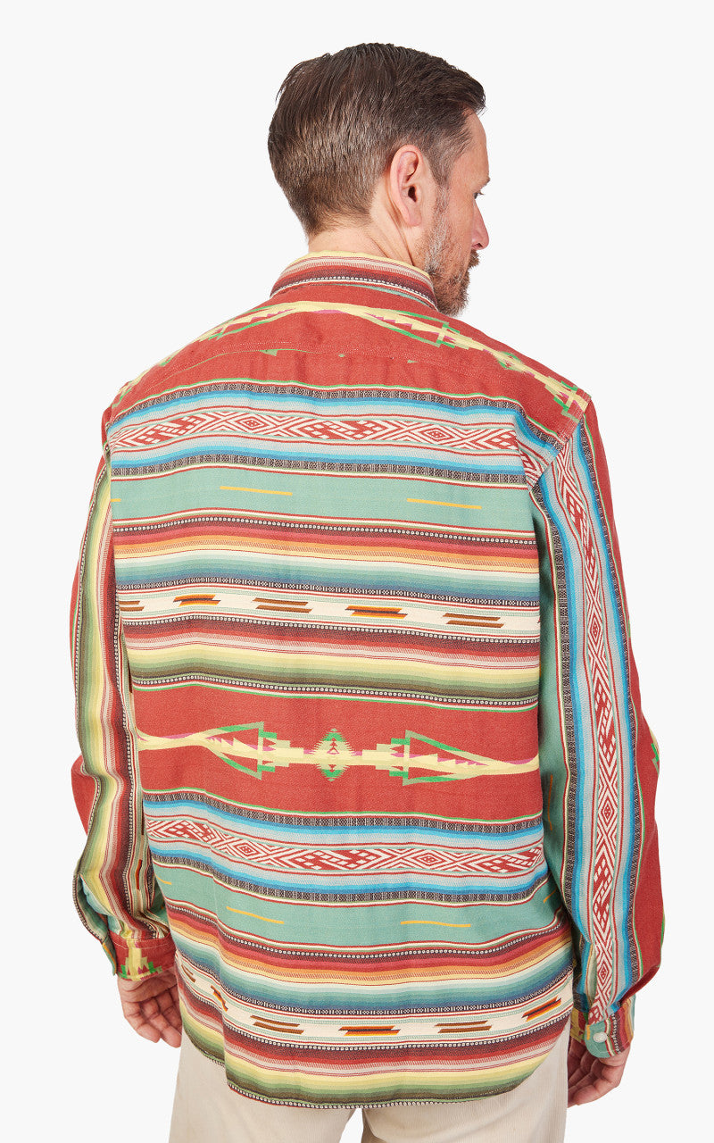 RRL Farrell Jacquard Workshirt Red/Multi