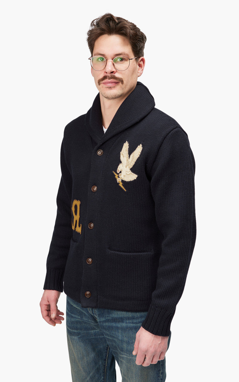 RRL Shawl Collar Cardigan Patch Navy