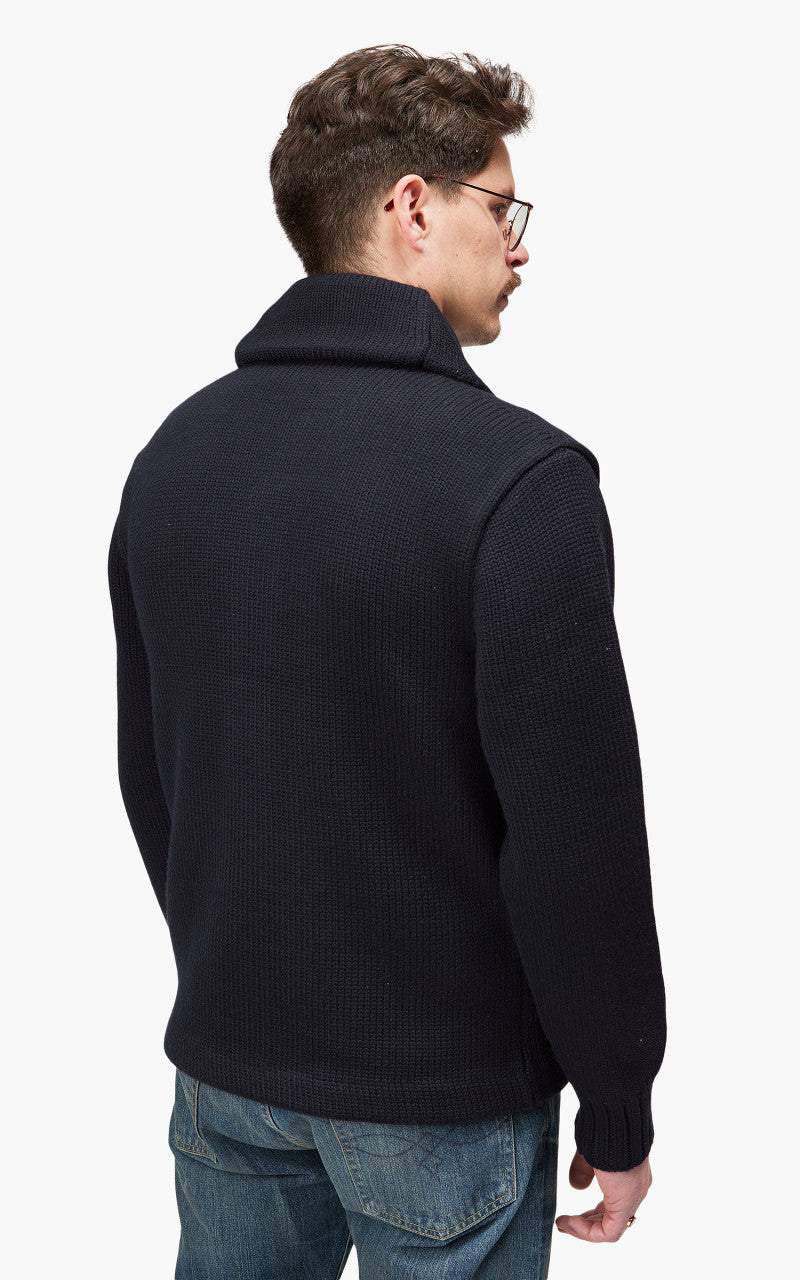 RRL Shawl Collar Cardigan Patch Navy