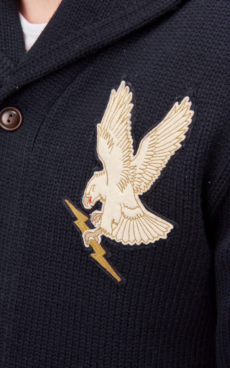 RRL Shawl Collar Cardigan Patch Navy