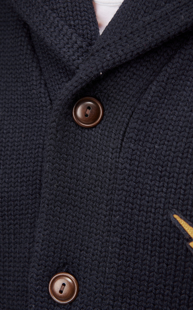 RRL Shawl Collar Cardigan Patch Navy