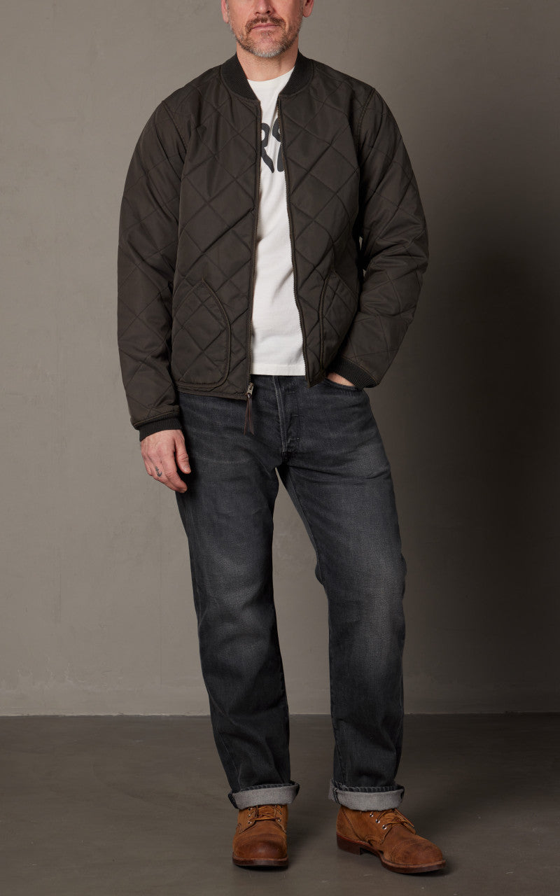 RRL Benton Lined Bomber Jacket Vintage Black
