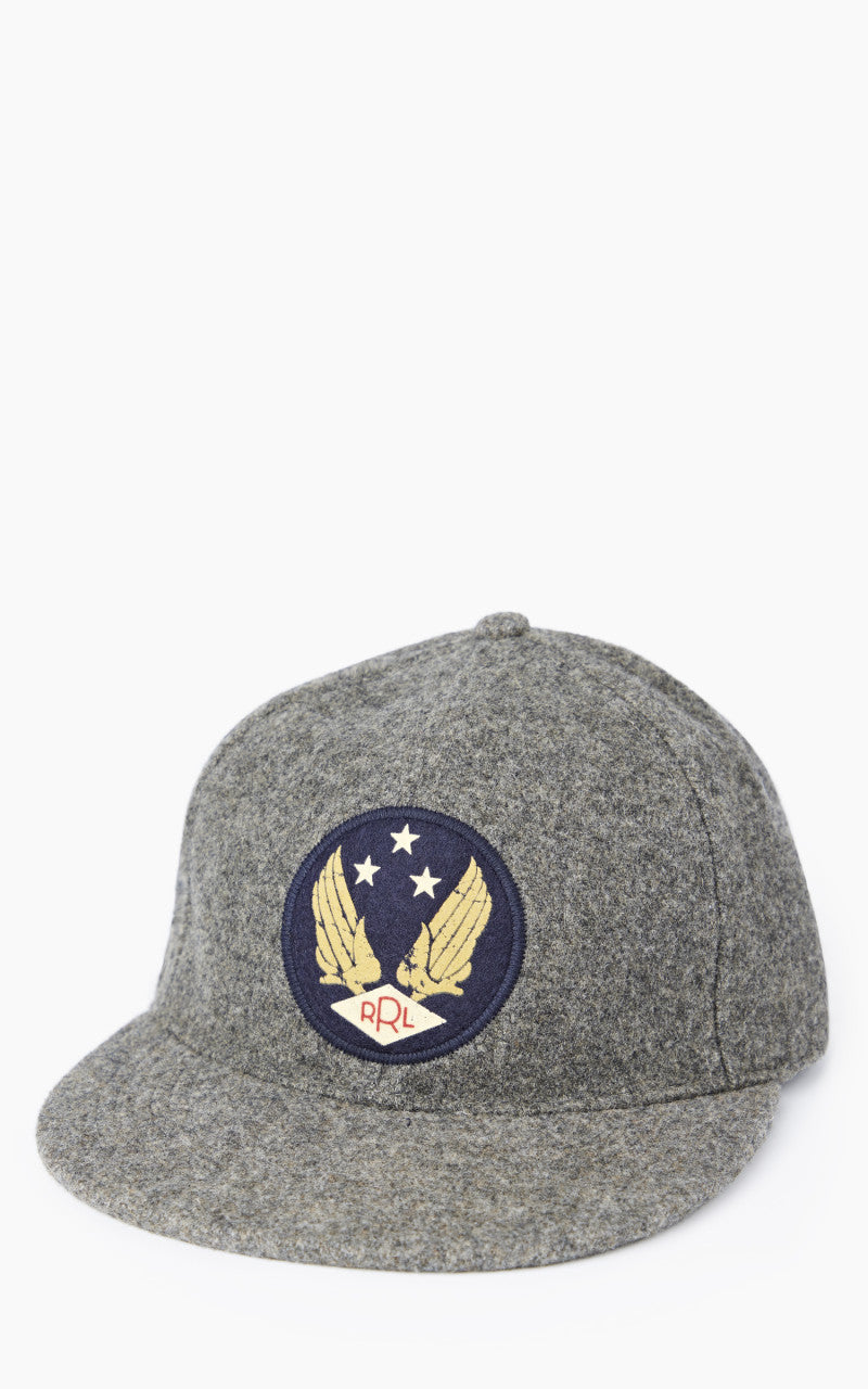 RRL Winged-Logo Baseball Cap Wool Grey