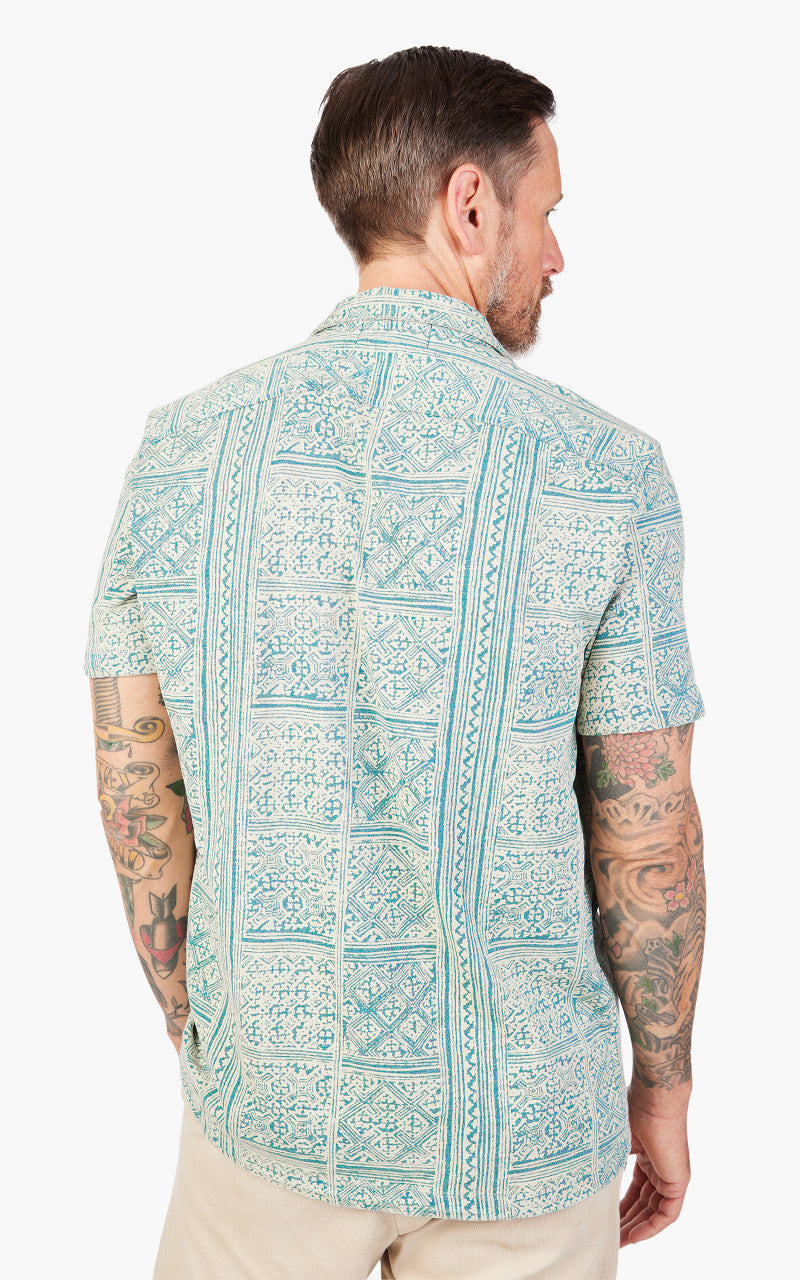 RRL Camp Shirt Print Jersey Indigo