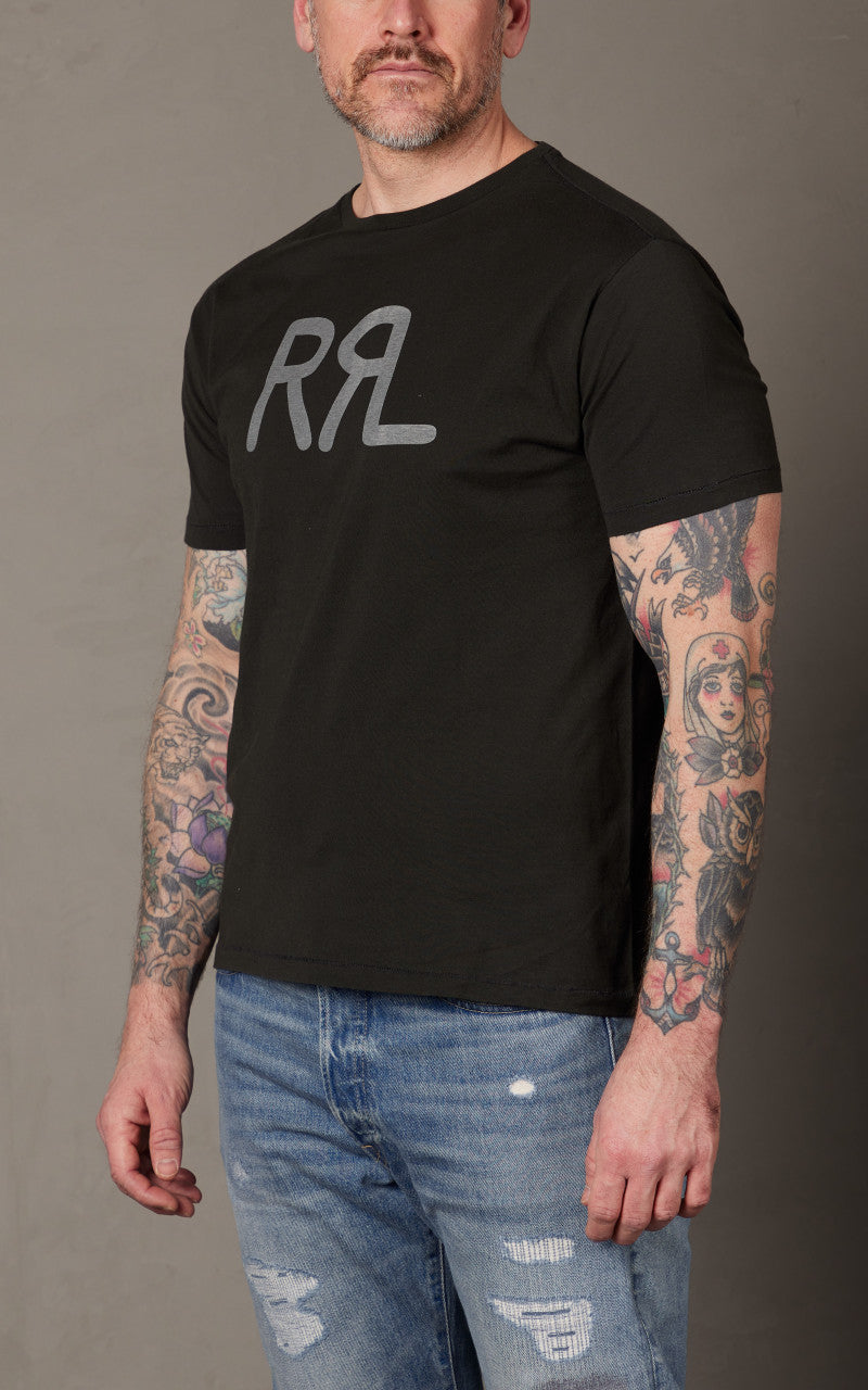 RRL Ranch Logo T-Shirt Faded Black Canvas