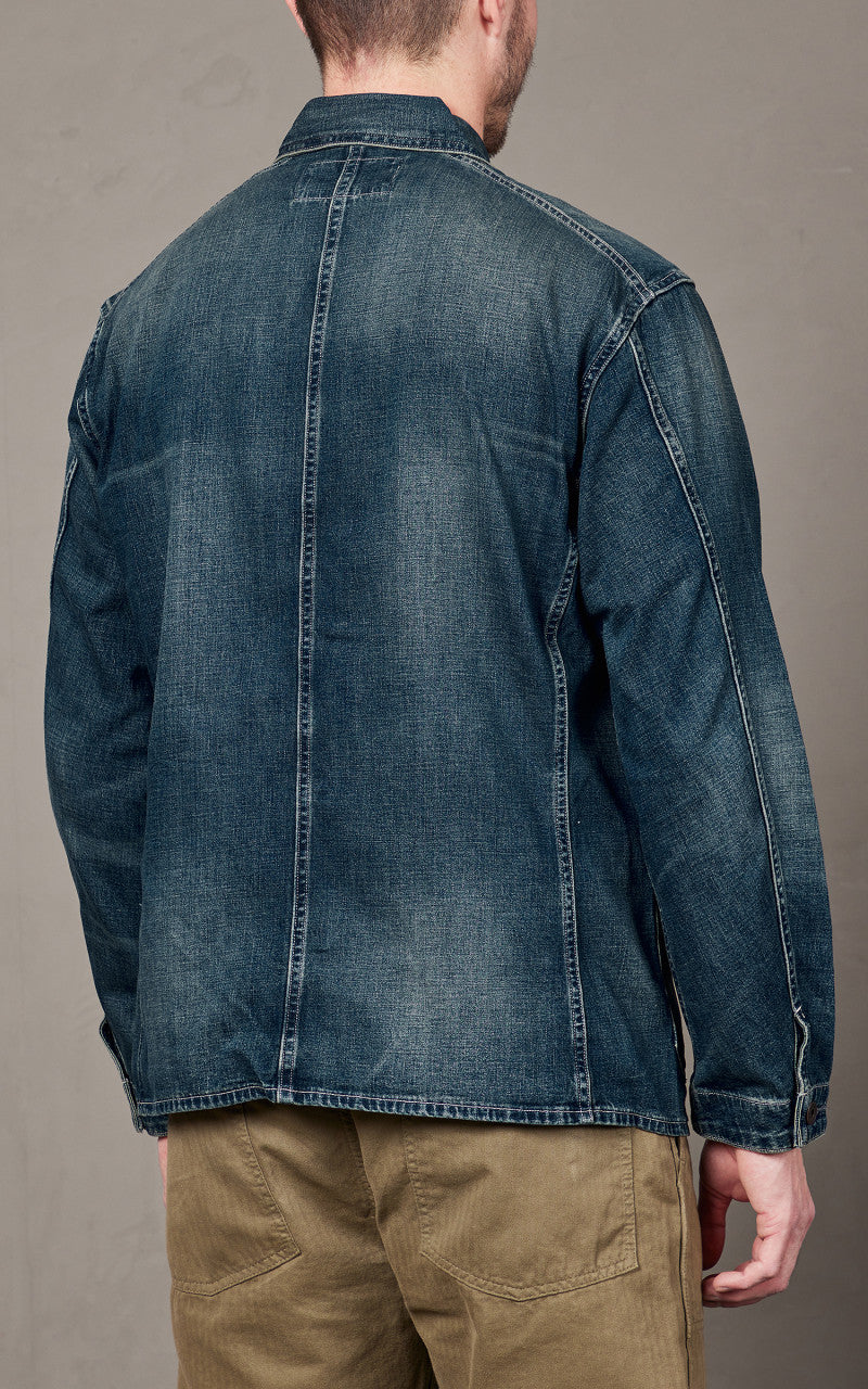 RRL Engineer Denim Jacket Cotton-Linen Torrington Wash