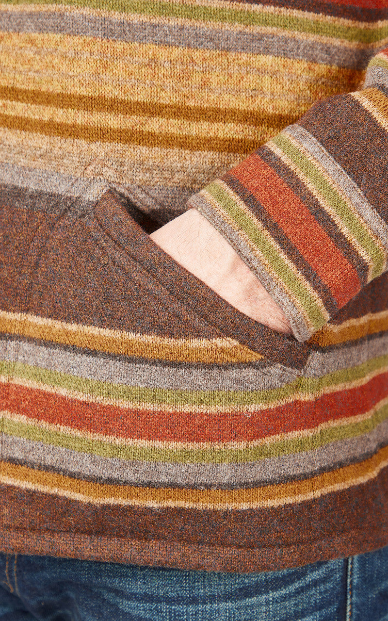 RRL Striped Wool Workshirt Jumper Brown Stripe Multi