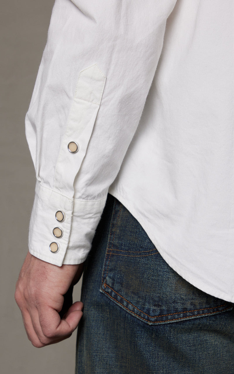 RRL Buffalo Western Shirt Poplin White