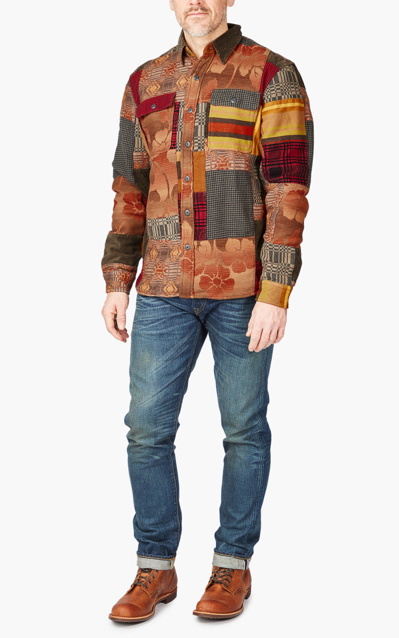 RRL Patchwork Workshirt Red Multi