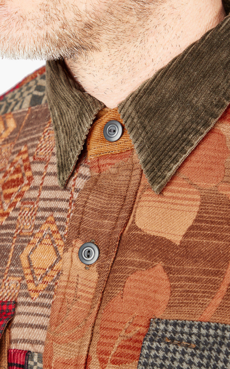 RRL Patchwork Workshirt Red Multi