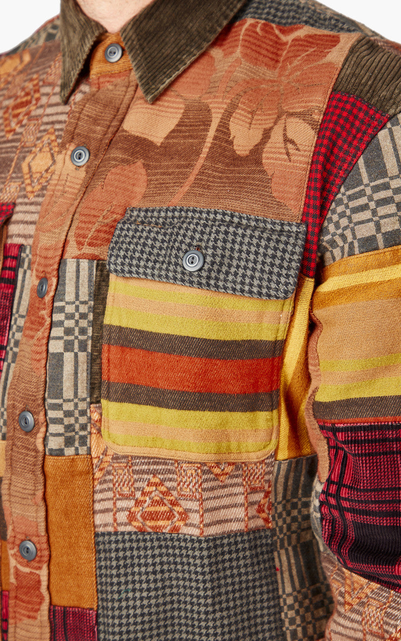 RRL Patchwork Workshirt Red Multi