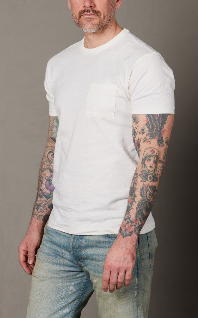 RRL 2-Pack Garment-Dyed Pocket Tees Warm White