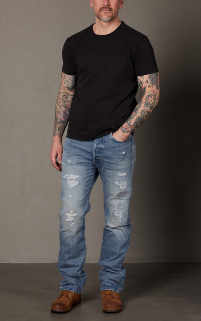 RRL 2-Pack Garment-Dyed Pocket Tees Black